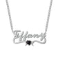 Custom Iced Out Name Necklace With Heart Birthstone  Stainless Steel Jewelry For Women Anniversary-QHN3674