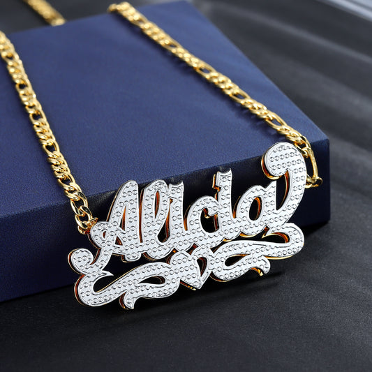 Double Plated Heart Name Necklace QN791