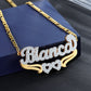 Custom Double Plated Heart Name Necklace QN794
