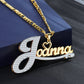Custom Double 18K Gold Plated Name Necklace QN797