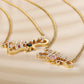 Custom Iced Out Name Necklace With Heart Birthstone  Stainless Steel Jewelry For Women Anniversary-QHN3674