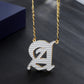 Double Plated Gothic Initial Letter Necklace QN803