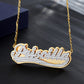 Customized Double Plated Varsity Name Necklace QN799