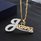 Custom Double 18K Gold Plated Name Necklace QN797