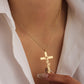 Custom Name Cross Necklace Stainless Steel  Custom Cross Pendant Fashion Jewelry Gift for Him Her-QN3676
