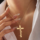 Custom Name Cross Necklace Stainless Steel  Custom Cross Pendant Fashion Jewelry Gift for Him Her-QN3676