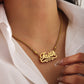 Customize 3d Doubleplate Name Necklace 18k GoldPlated Stainless Steel Women Jewelry Gift-QFN3675