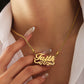 Customize 3d Doubleplate Name Necklace 18k GoldPlated Stainless Steel Women Jewelry Gift-QFN3675