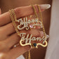 Custom Iced Out Name Necklace With Heart Birthstone  Stainless Steel Jewelry For Women Anniversary-QHN3674
