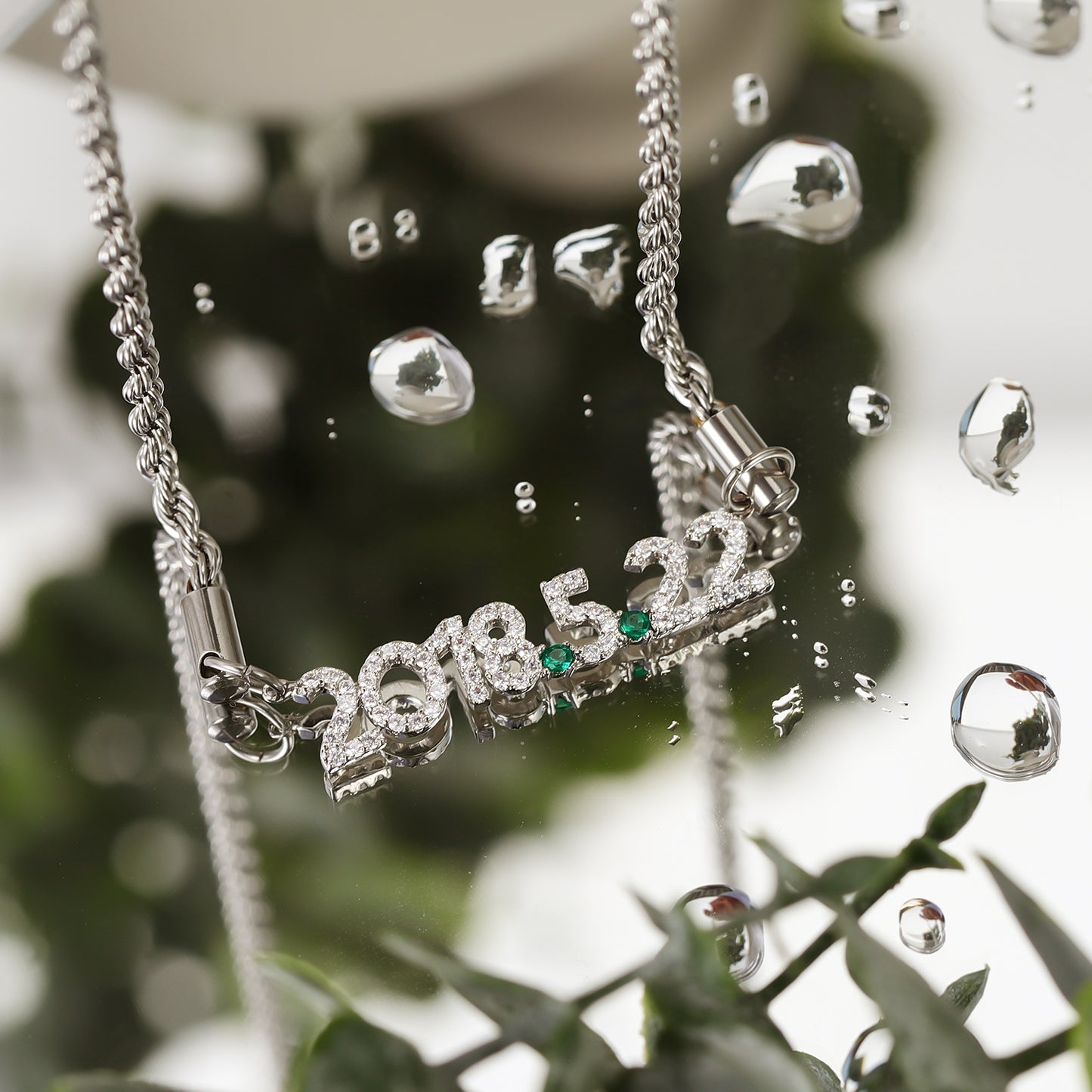 Custom Date Zirconia Necklace CS-N0024
