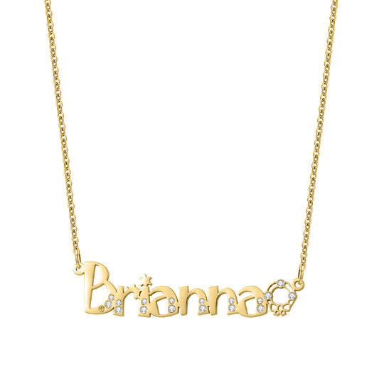Halloween Crystal Name Necklace QNN3037