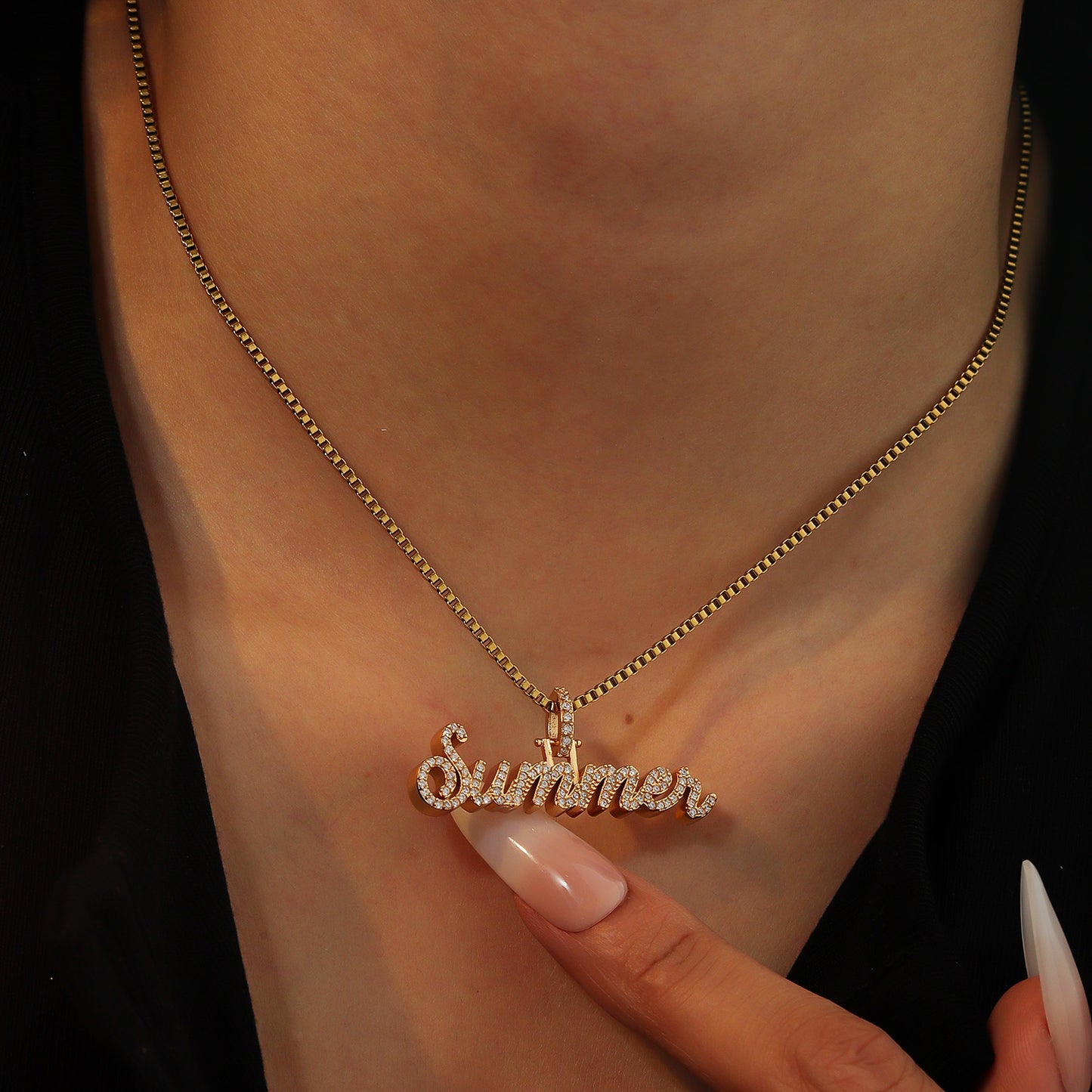 Custom 3mm Thick Iced Out Hip Hop Name Necklace - 3DN3694