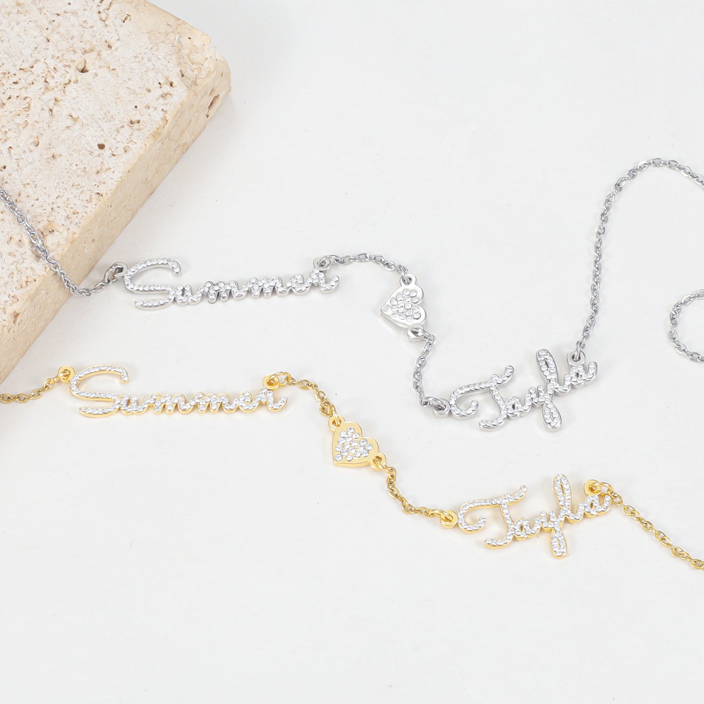 Custom Names CZ Stone Necklace QZN3113