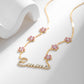Crystal Flower Chain Name Necklace QN764