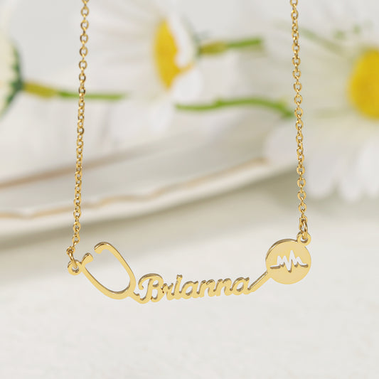 Stethoscope Name Necklace QN-N8594