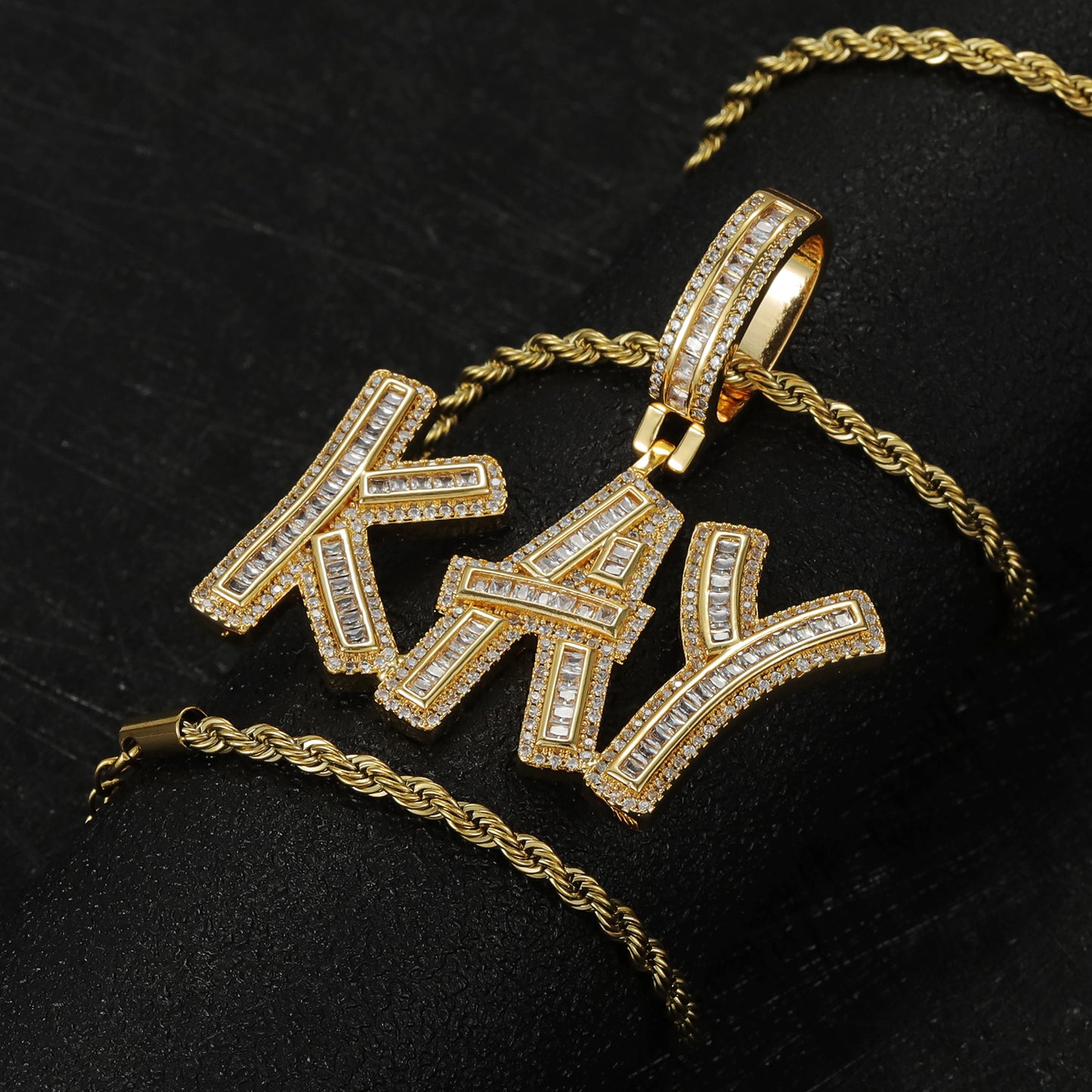 Rope Chain Iced Out Bling Necklaces CSN3083
