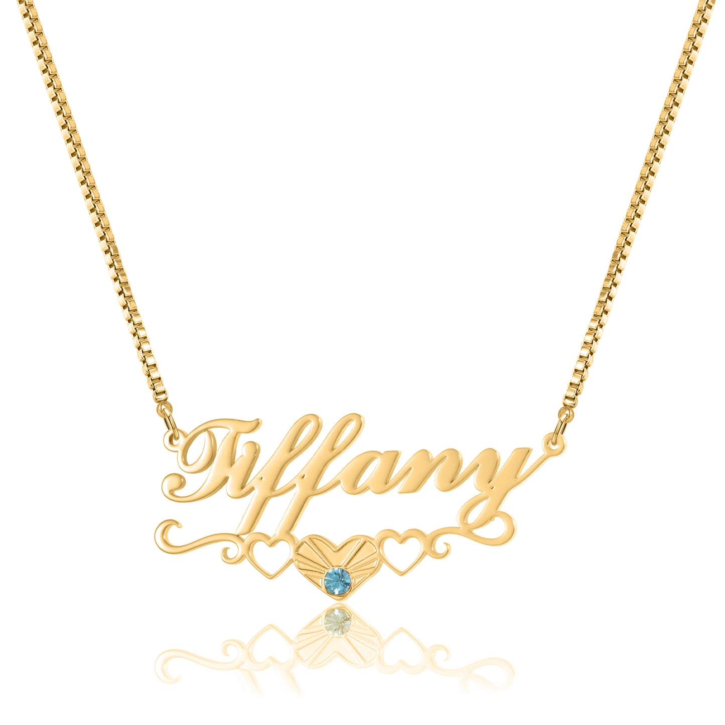 Personalized Heart Necklace With Birthstone For Women-QZN3505
