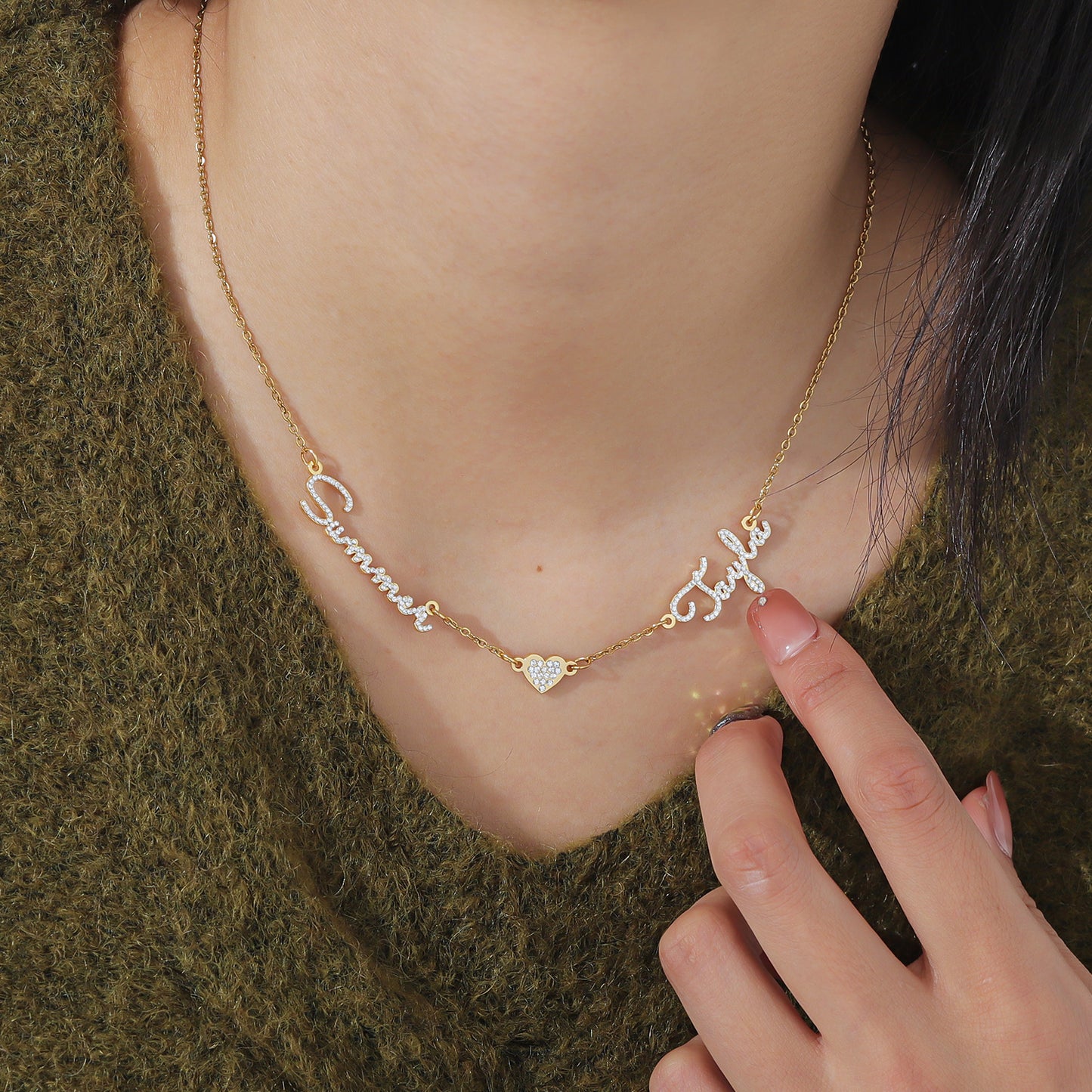 Custom Names CZ Stone Necklace QZN3113