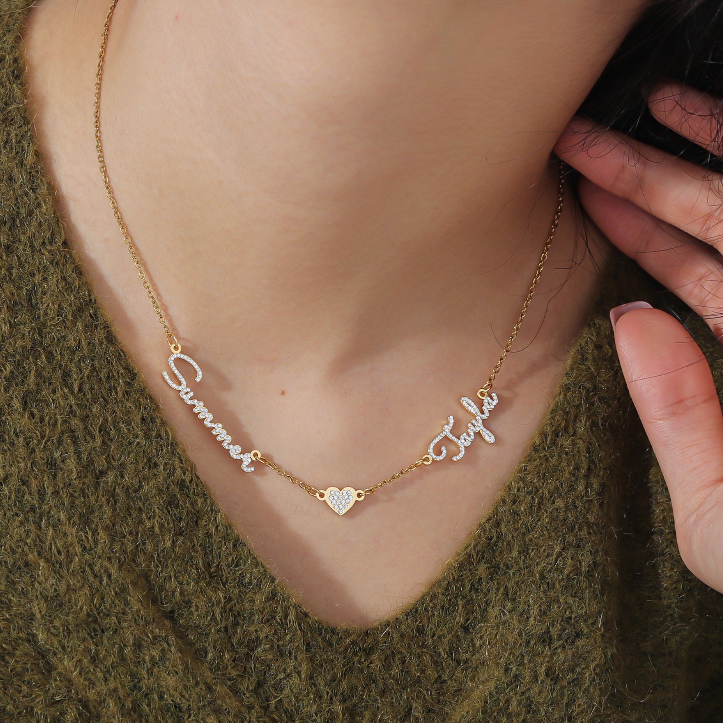 Custom Names CZ Stone Necklace QZN3113
