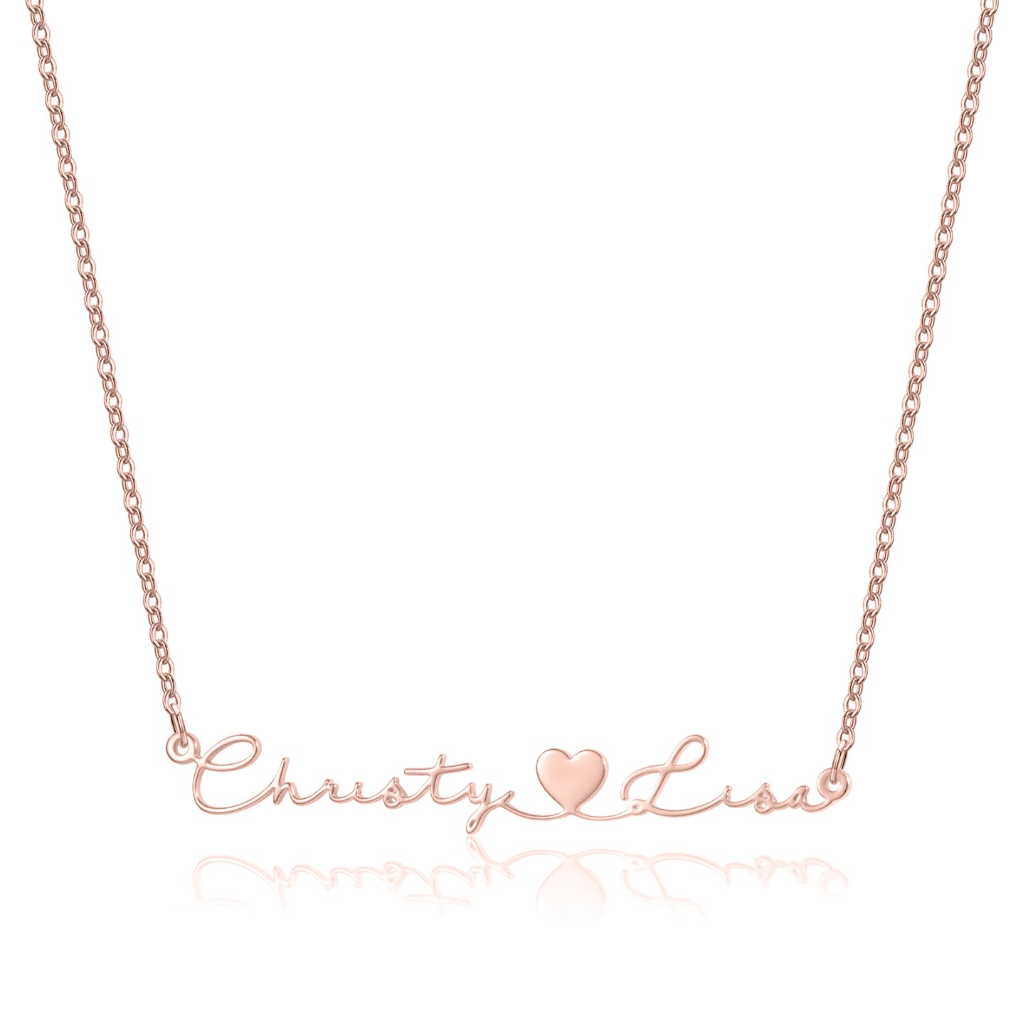 Customized Name Couple Necklace With Heart Design Valentine's Day Gift - QNN3513