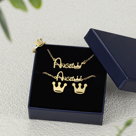Custom Name Child Set Jewelry QNBER3001