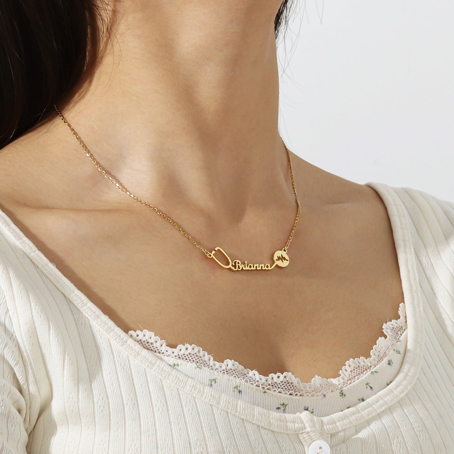 Stethoscope Name Necklace QN-N8594