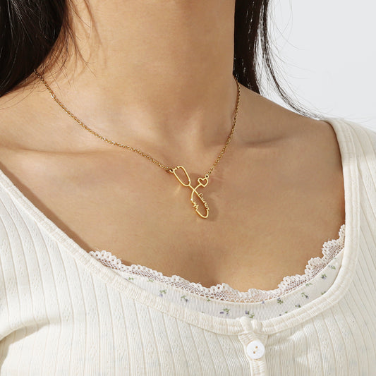 Stethoscope Name Necklace QN-N8592