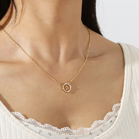 Bubble Letter Bar Necklace
