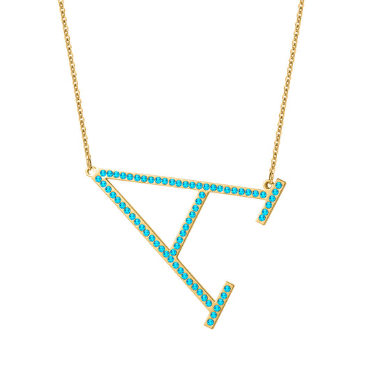 Custom Crystal Initial Necklace For Female MN2105