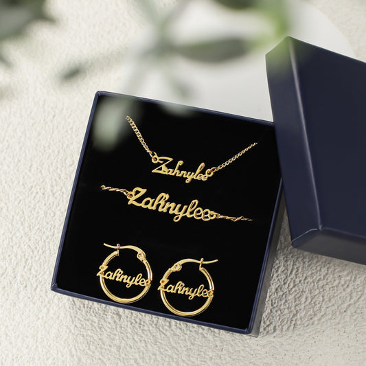Children's Custom Name Jewelry Set QNBE3004