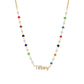 Pearl Name Pendants With Birthstone Letters Necklace MN2109