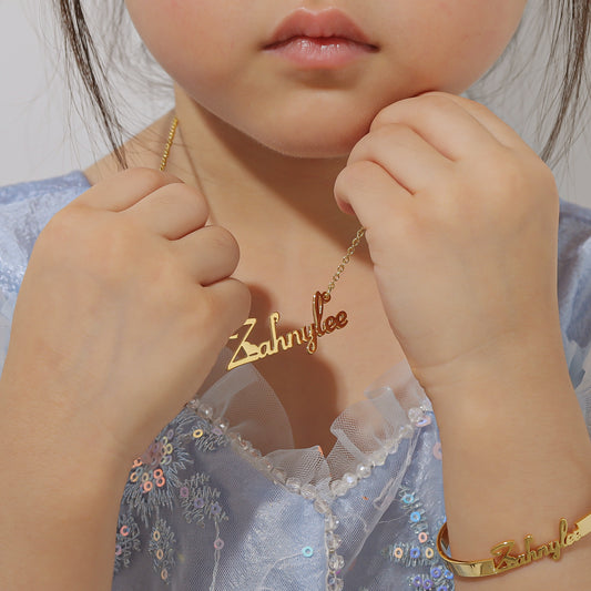 Custom Name Child Set Jewelry QNBE3003
