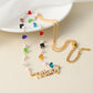 Pearl Name Pendants With Birthstone Letters Necklace MN2109