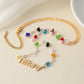 Pearl Name Pendants With Birthstone Letters Necklace MN2109