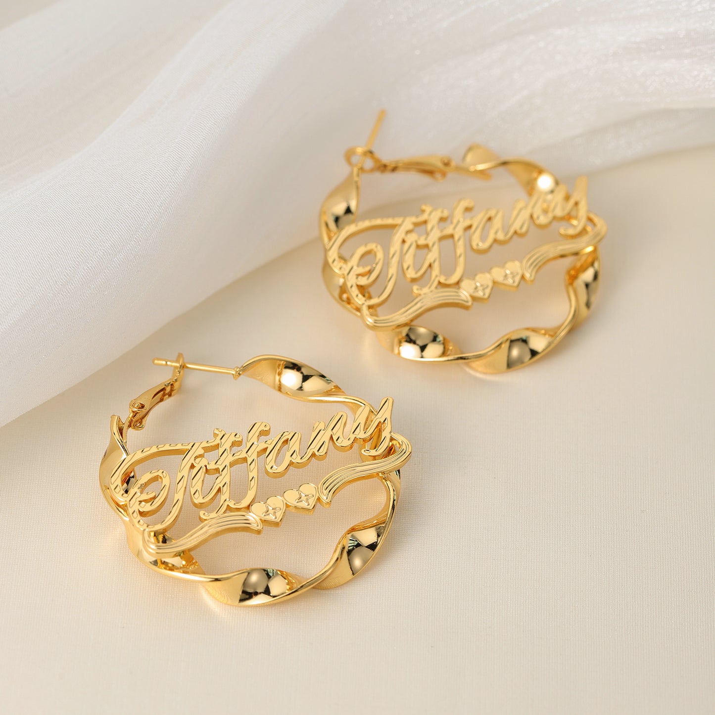Custom Twist Hoop Earrings For Female ME2112
