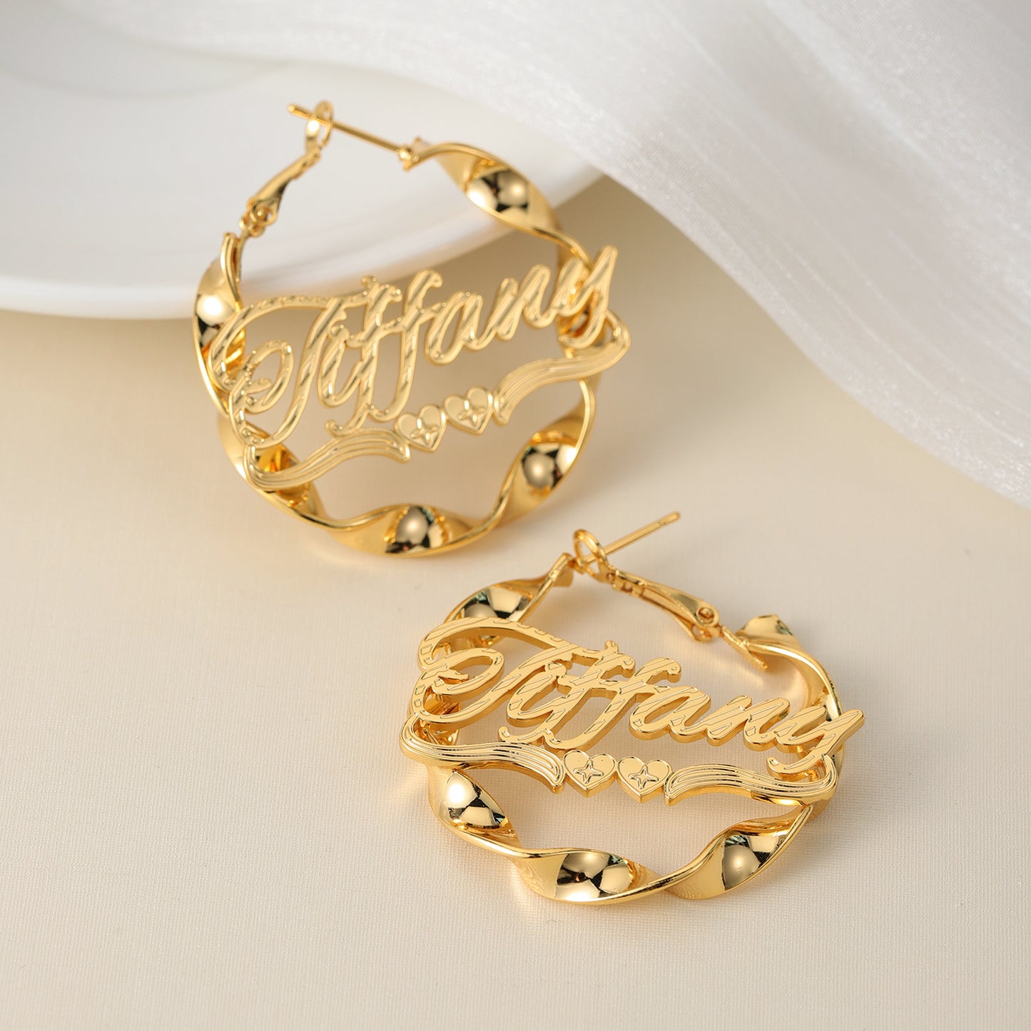 Custom Twist Hoop Earrings For Female ME2112