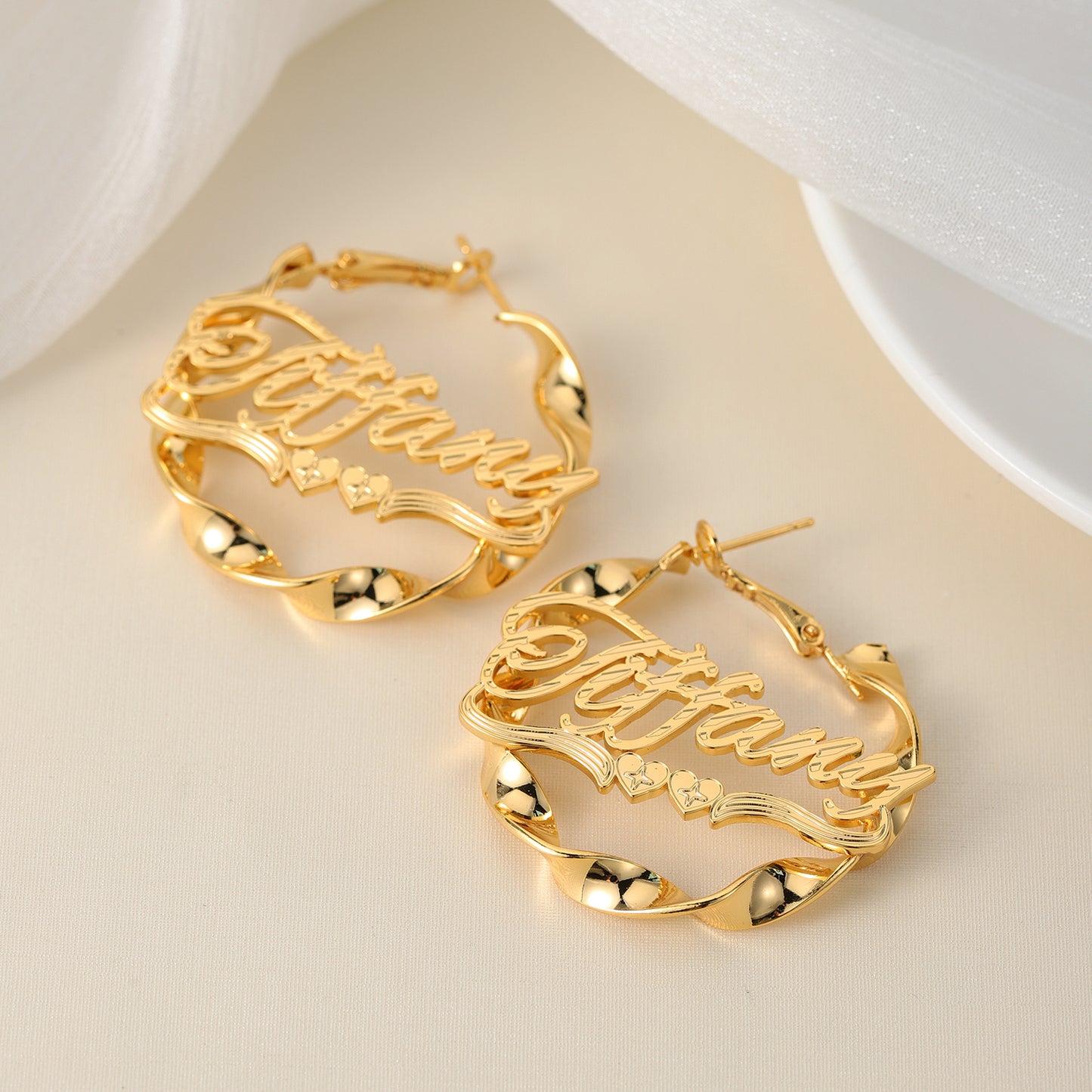 Custom Twist Hoop Earrings For Female ME2112