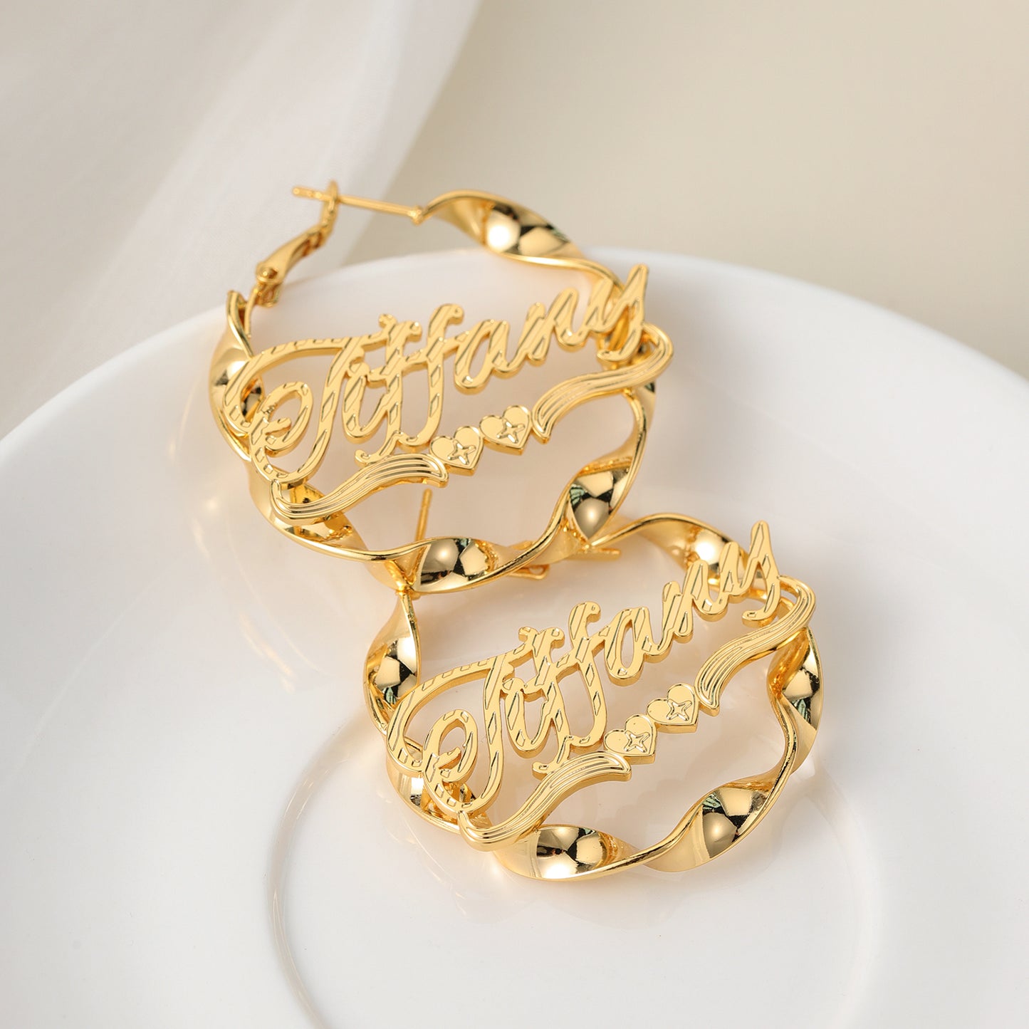 Custom Twist Hoop Earrings For Female ME2112