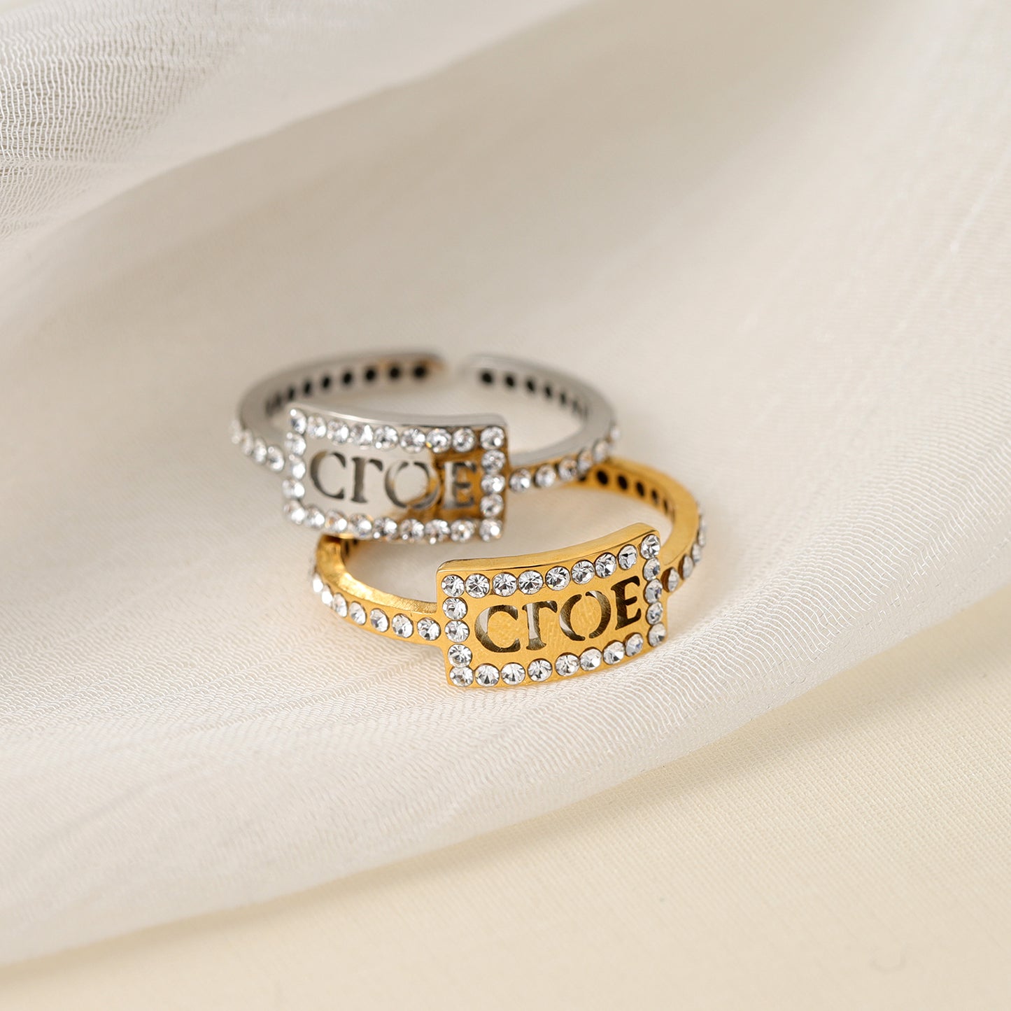 Custom Hollow Name Diamond Ring MR2114