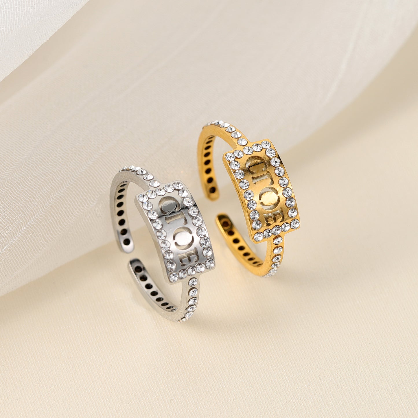 Custom Hollow Name Diamond Ring MR2114