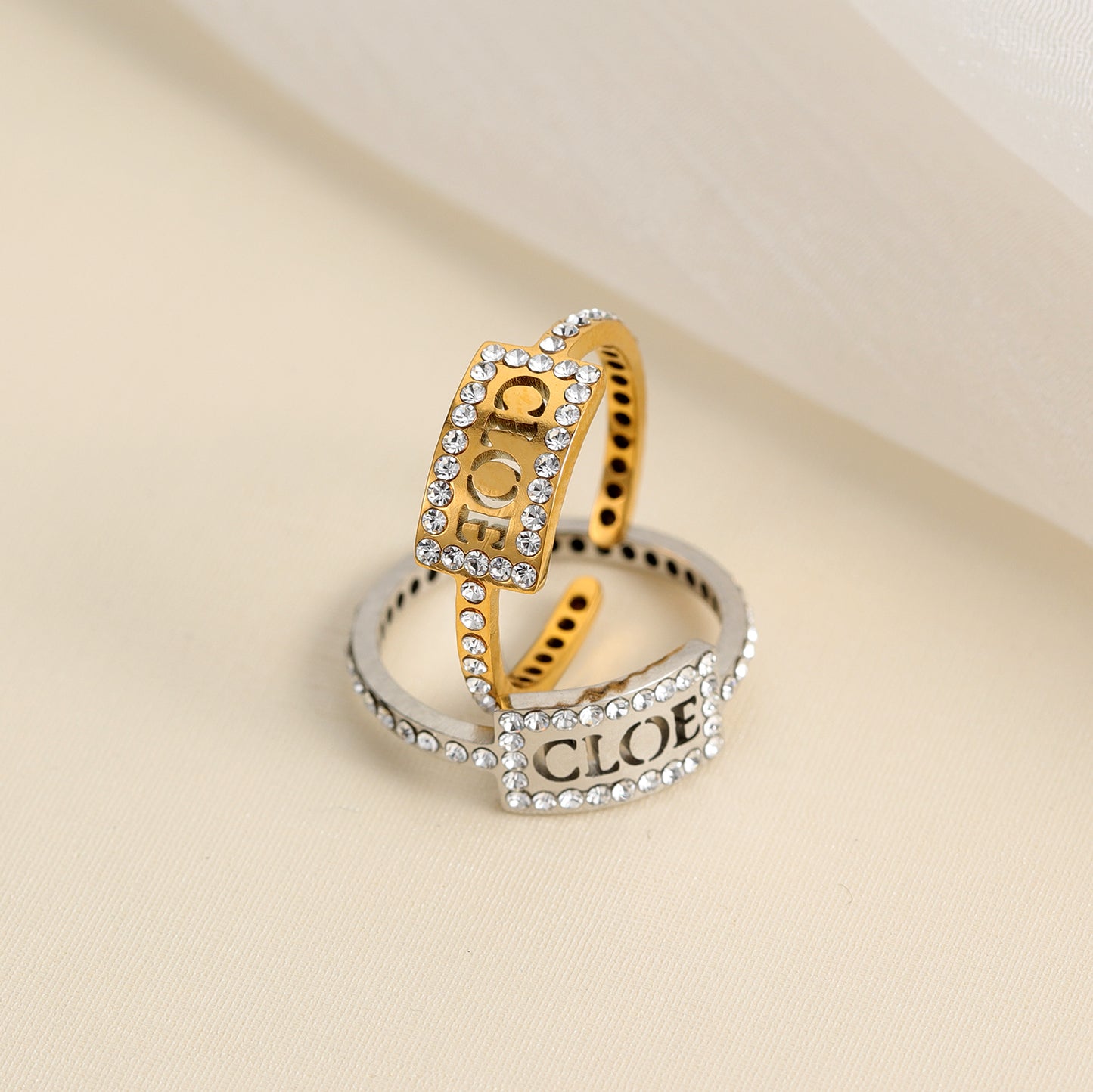 Custom Hollow Name Diamond Ring MR2114