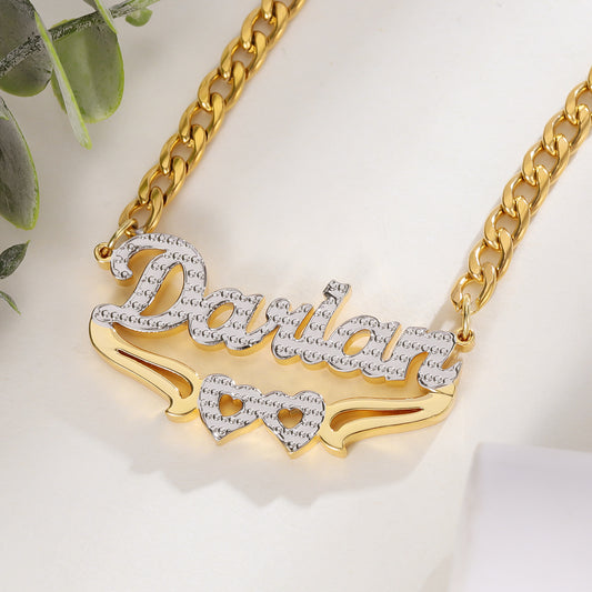 Doppelte goldene Namenskette QN353