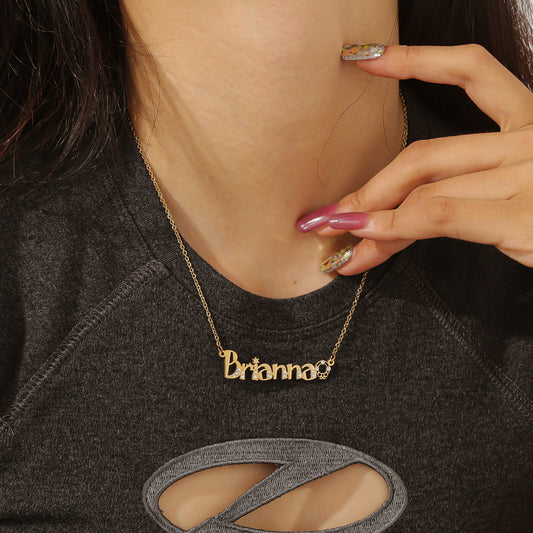 Halloween Crystal Name Necklace QNN3037