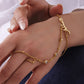 Custom Arabic Name Bracelet Personalized Name Ring Hand Chain Stainless Steel Jewelry For Women-QN3541