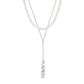 Custom Vertical Name Pearl Necklace Set – Personalized CZ Letter Pendant Layered Necklace-QZN3792