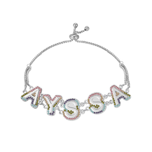 Custom Crystal Names Letter Bracelet SCB3105