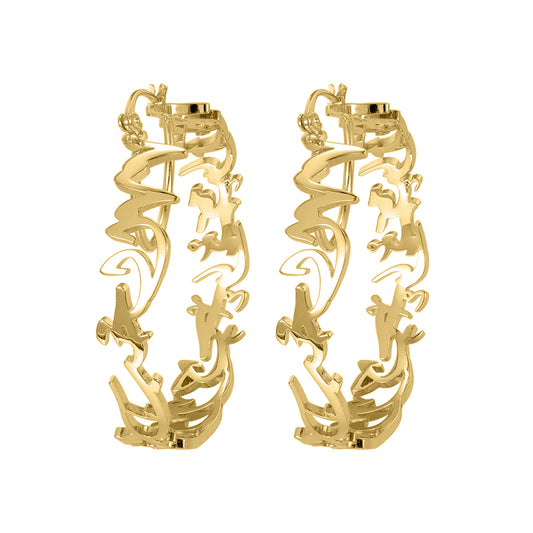 Islamic Calligraphy Arabic Earring QHE3090