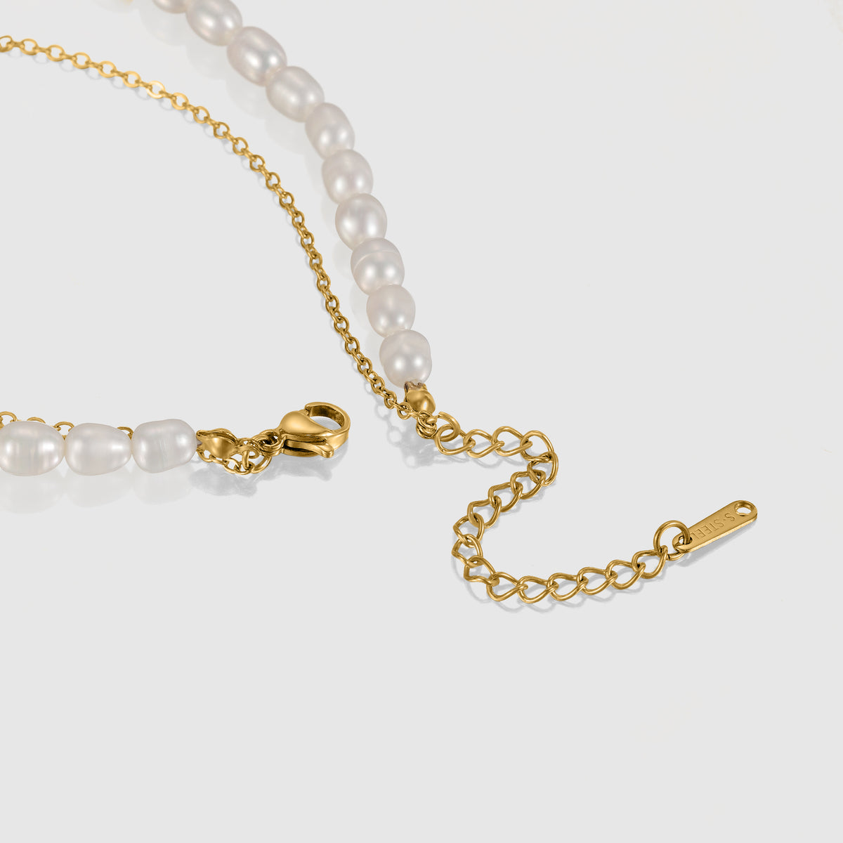Custom Vertical Name Pearl Necklace Set – Personalized CZ Letter Pendant Layered Necklace-QZN3792