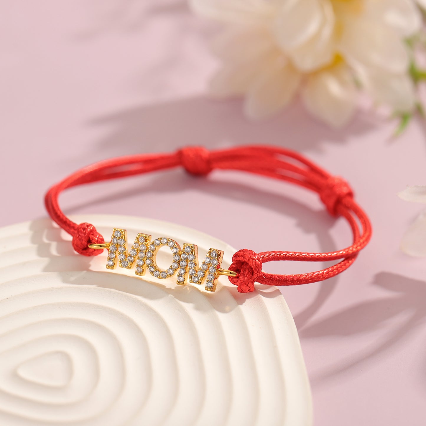 Zircon "MOM" Adjustable Bracelet MB2188