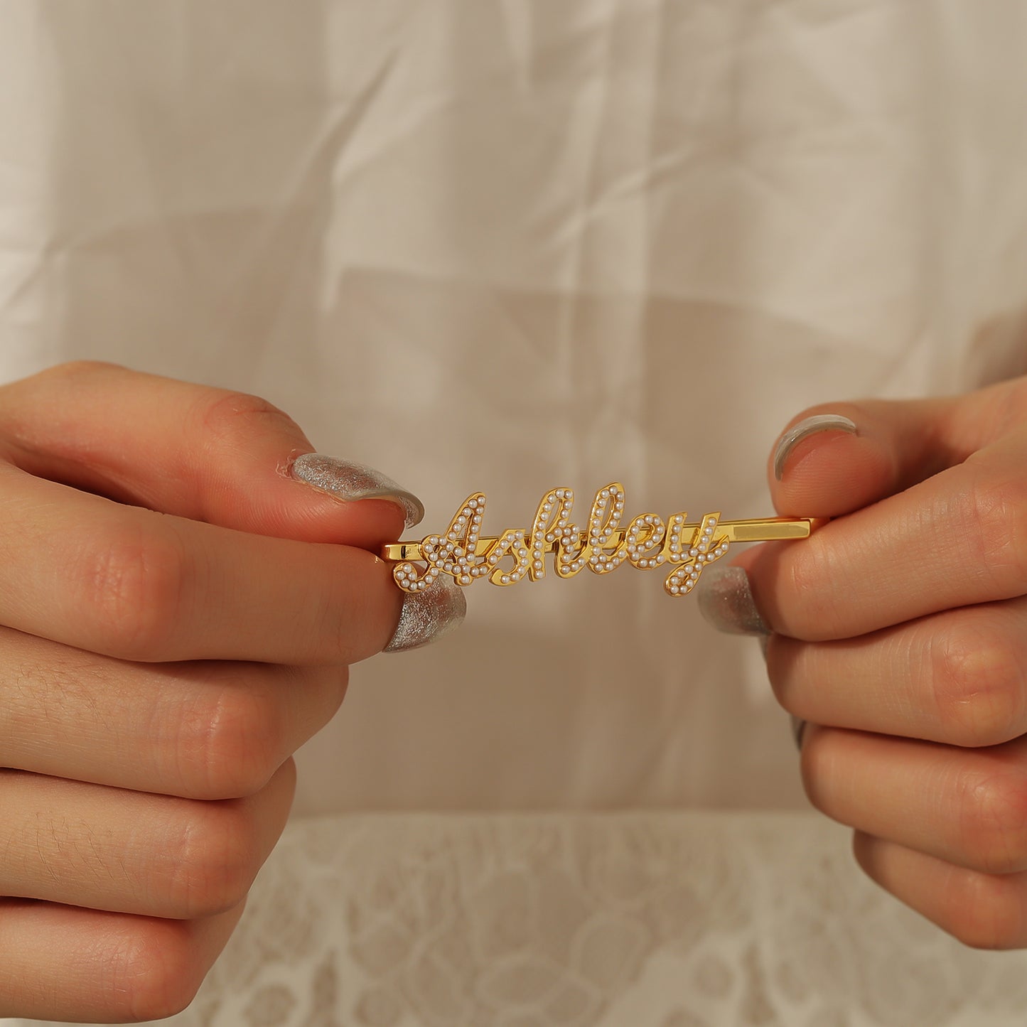 Custom Crystal Name Hair Clip QHZ-H8442